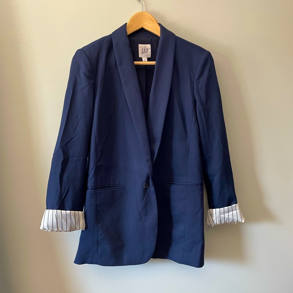 GAP navy oversized long blazer - sz 4